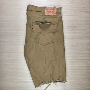 Levis 511 Cut Off Shorts Men 38 Brown Slim Fit Stretch Khaki Denim Casual